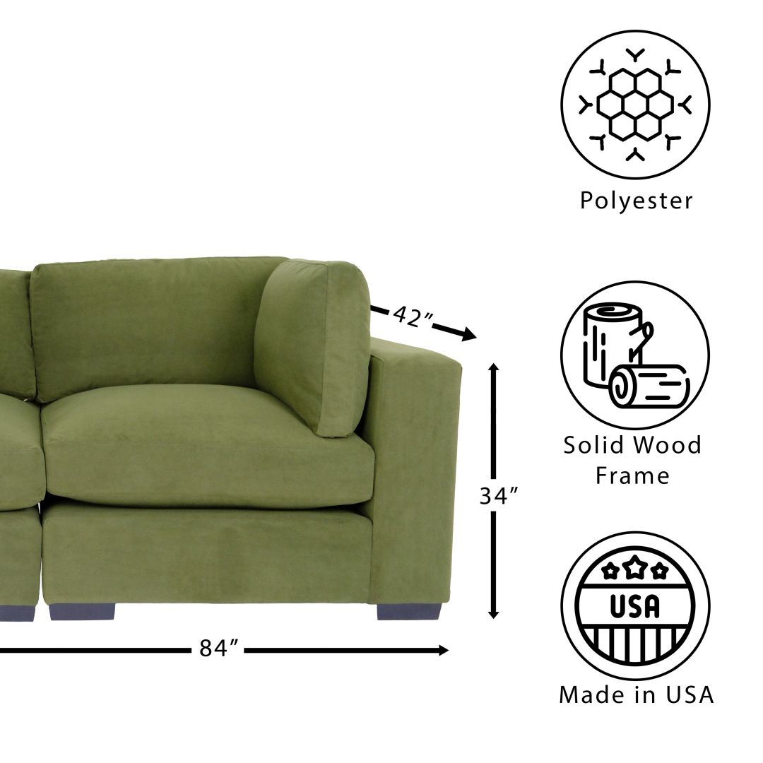 Forest Green Loveseat Sofa I319