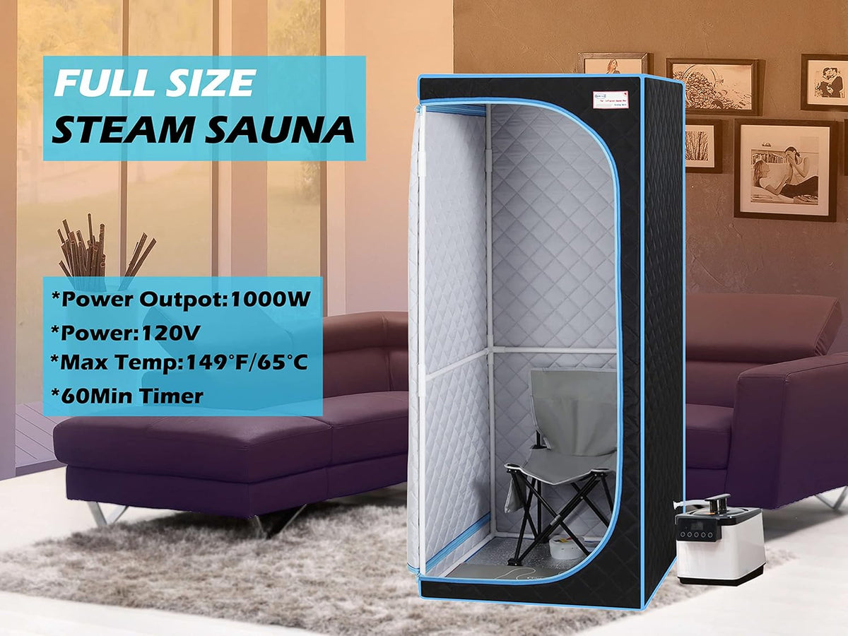 Portable Home Steam Sauna Tent with 1,000 Watt Steam Generator and 60 Minute Timer X362