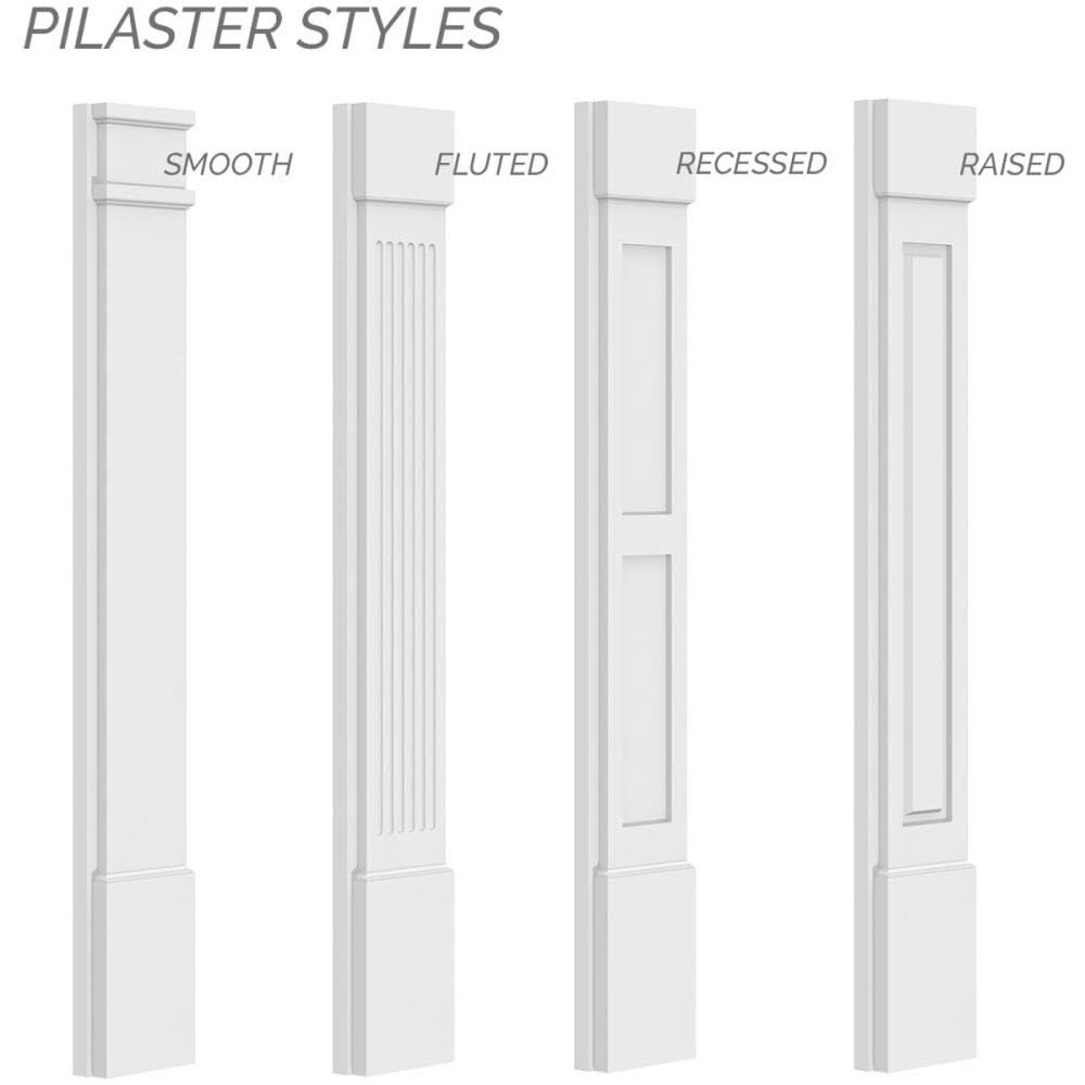 Plain PVC Pilaster with Standard Capital and Base (Pair) Z863