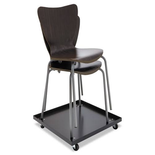 Black/Silver Stack Chair, 4/Carton N9010