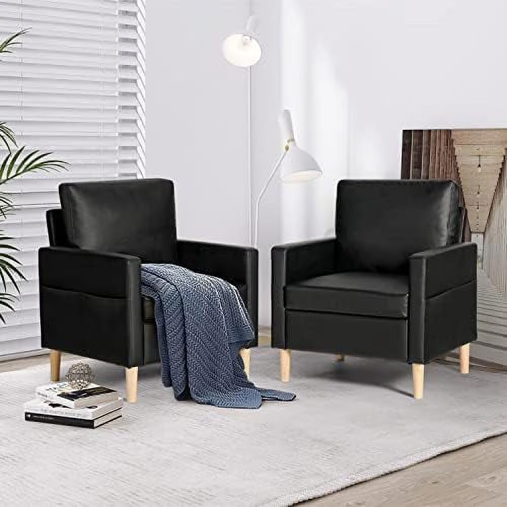 Cream White Faux Leather Single Sofa Chair I831506
