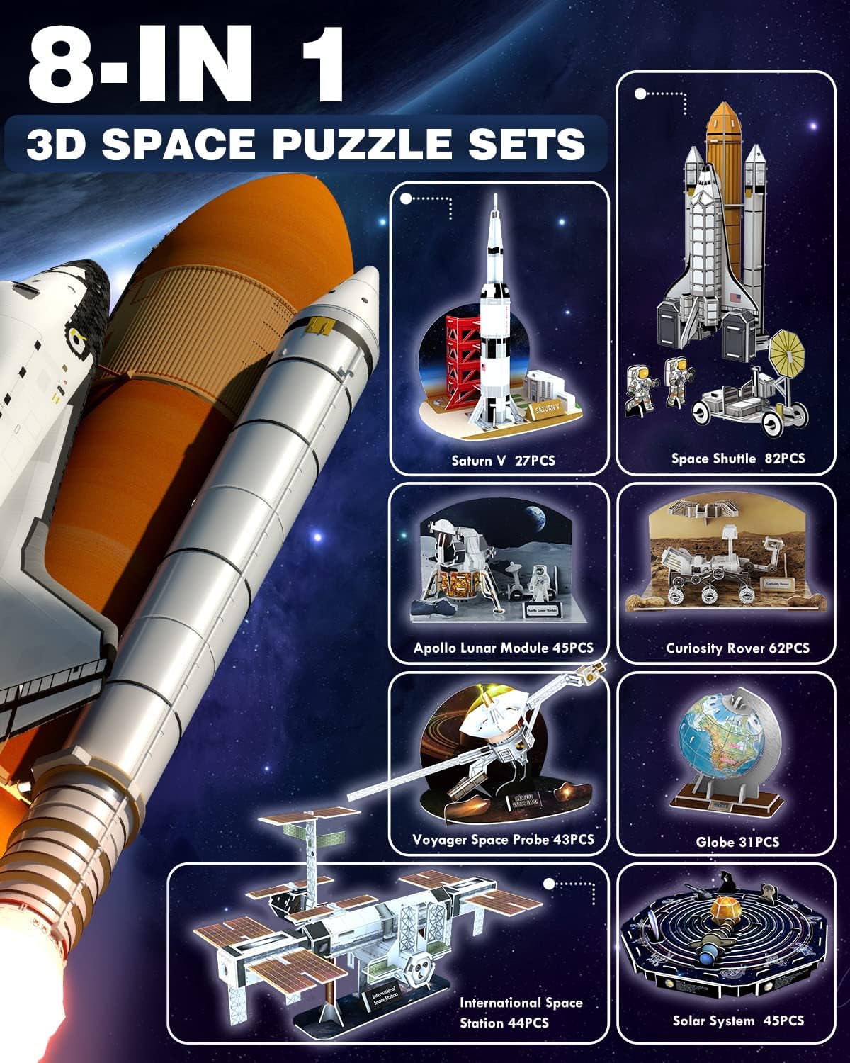 3D Puzzles Outer Space Toys 377 Pcs STEM Toys Y469