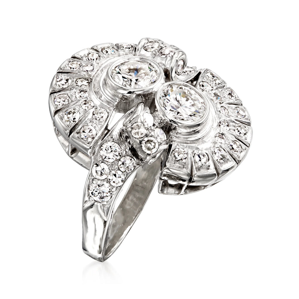 Vintage Diamond Cocktail Ring in Platinum C1511