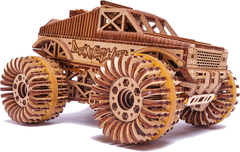 Monster Pickup Truck 3D Wooden Puzzle Model Kit Pack of 2 U50616