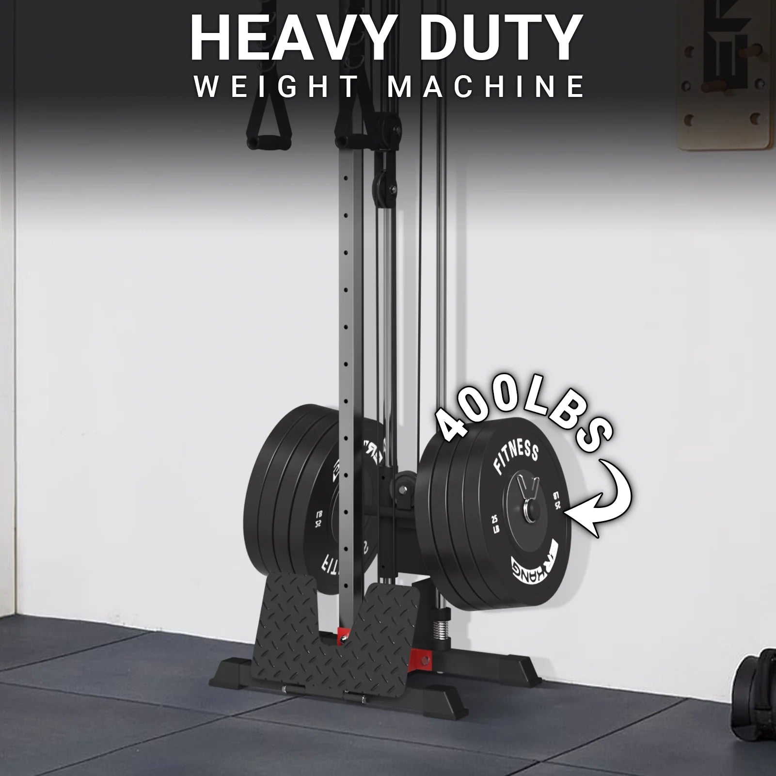 400 lbs Wall Mount Cable Crossover Machine with Dual Pulley System R108