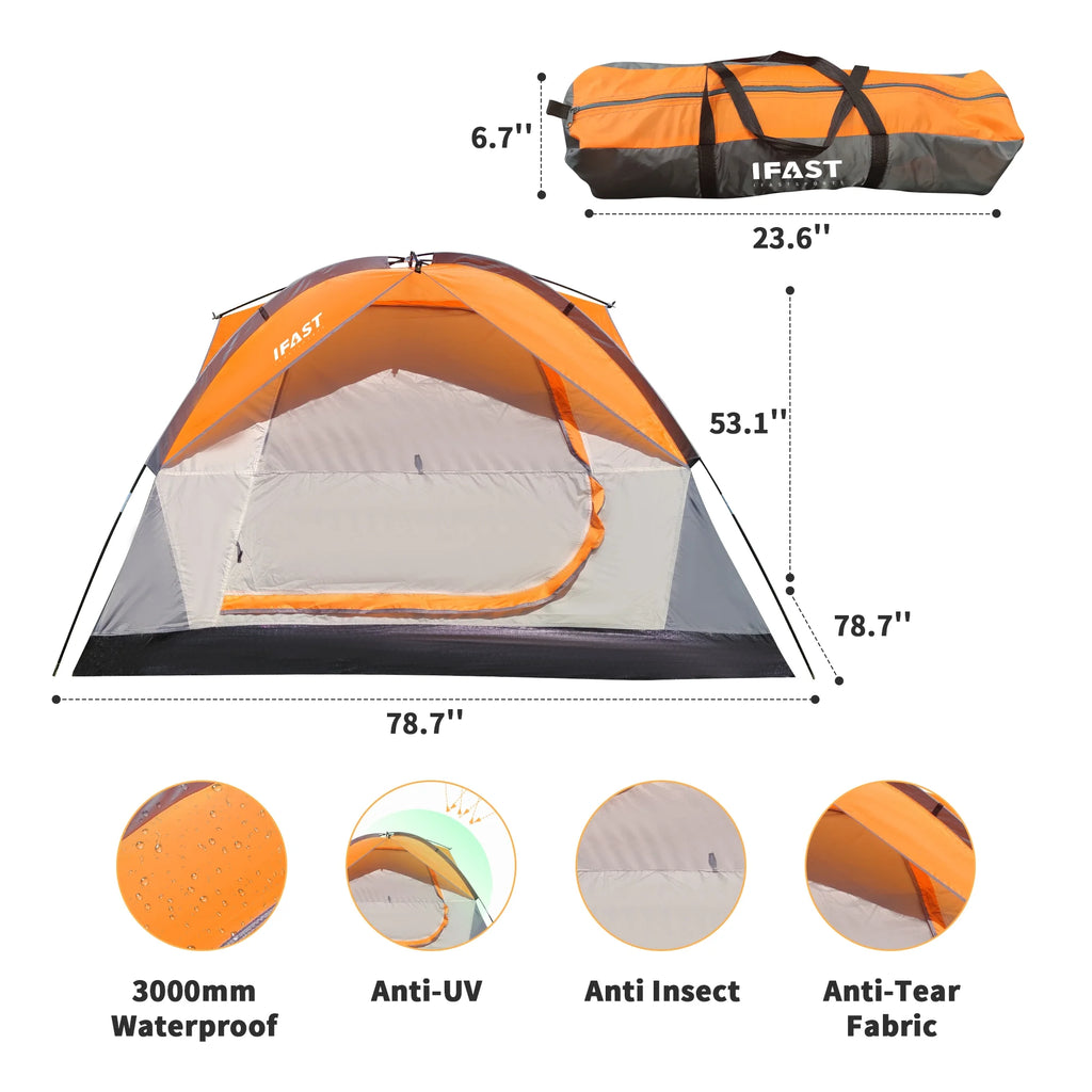 2-3 Person Waterproof Camping Tent with Carrying Bag V29484