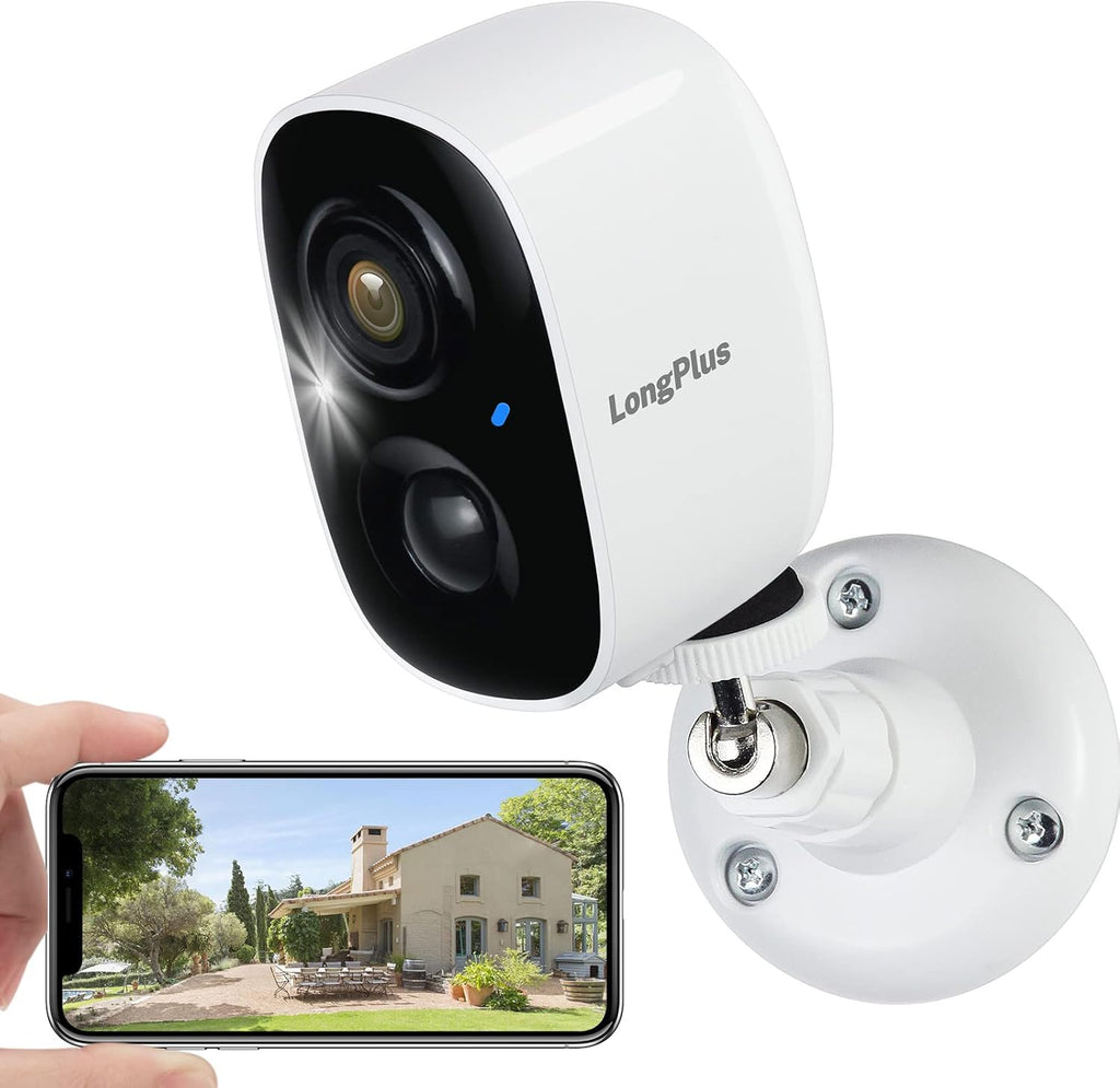 White Wireless Outdoor Security Camera with Night Vision M74326