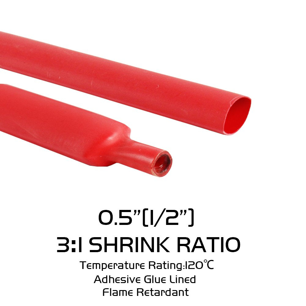 1/2in Diameter 32ft Red Polyolefin Heat Shrink Tubing T74550