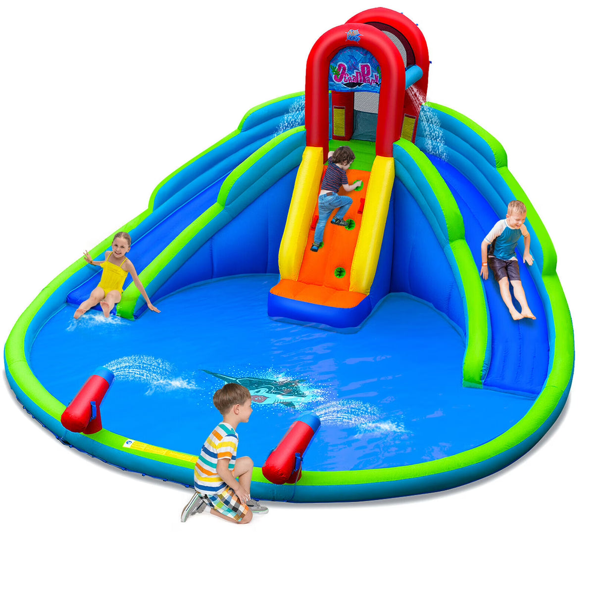 Inflatable Waterslide Bounce House with Handrail N475