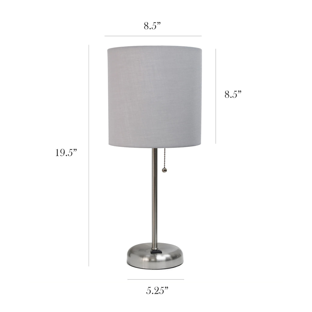 Stick Lamp with Outlet and Fabric Shade Two Pack Set C475014
