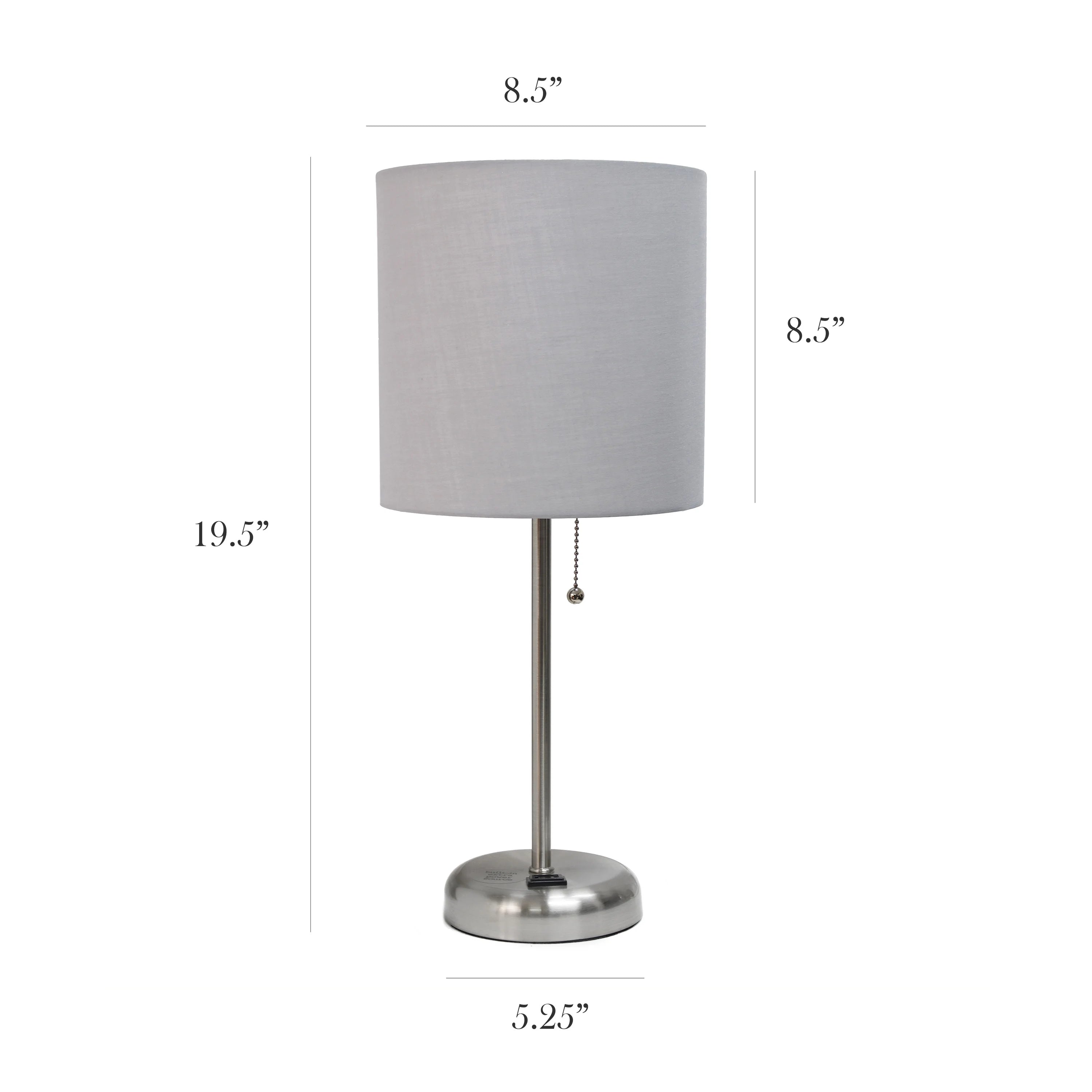 Stick Lamp with Outlet and Fabric Shade Two Pack Set C475014