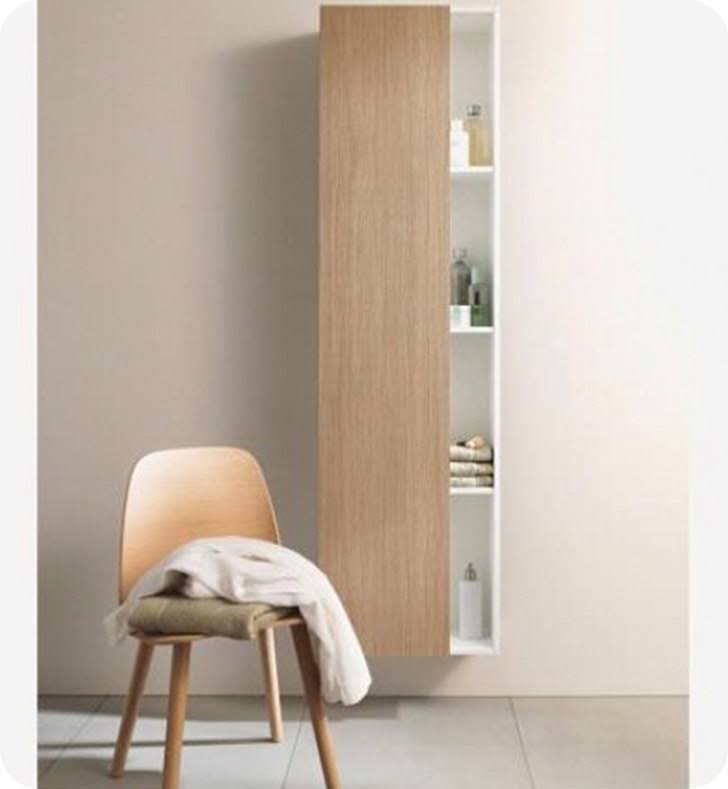 Tall Cabinet with Bi-Color Pine Silver Front and Basalt Matt Side V8494