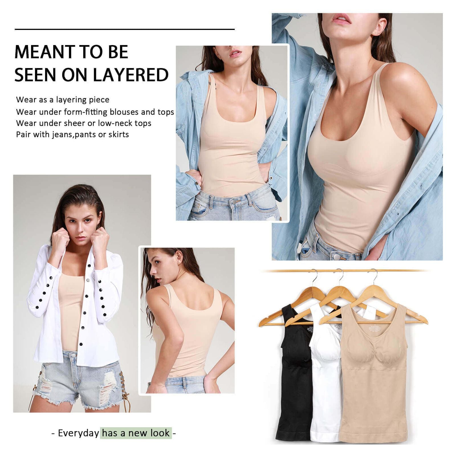 3-Pack Tummy Control Shapewear Tank Tops V209000