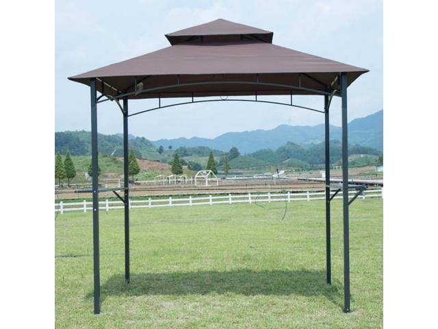 Brown BBQ Grill Gazebo Barbecue Canopy Tent with Air Vent J2406