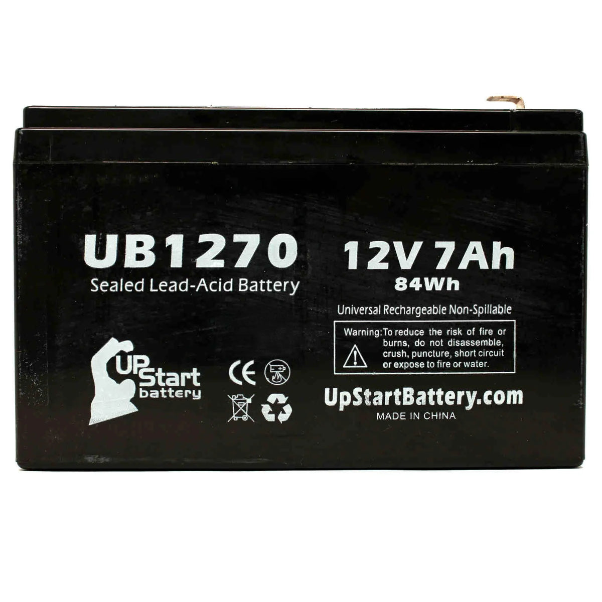 5x Pack Sealed Lead Acid Battery 12V 7Ah 7000mAh F1 Terminal AGM SLA with 10 F1 to F2 Terminal Adapters P359