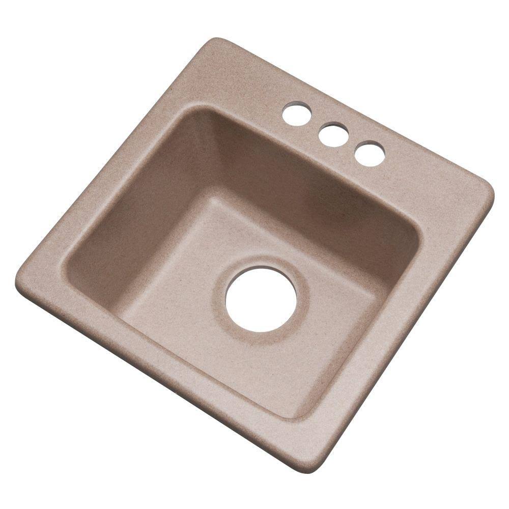 Brown Granite Composite 3-Hole Dual Mount Bar Sink Z81542