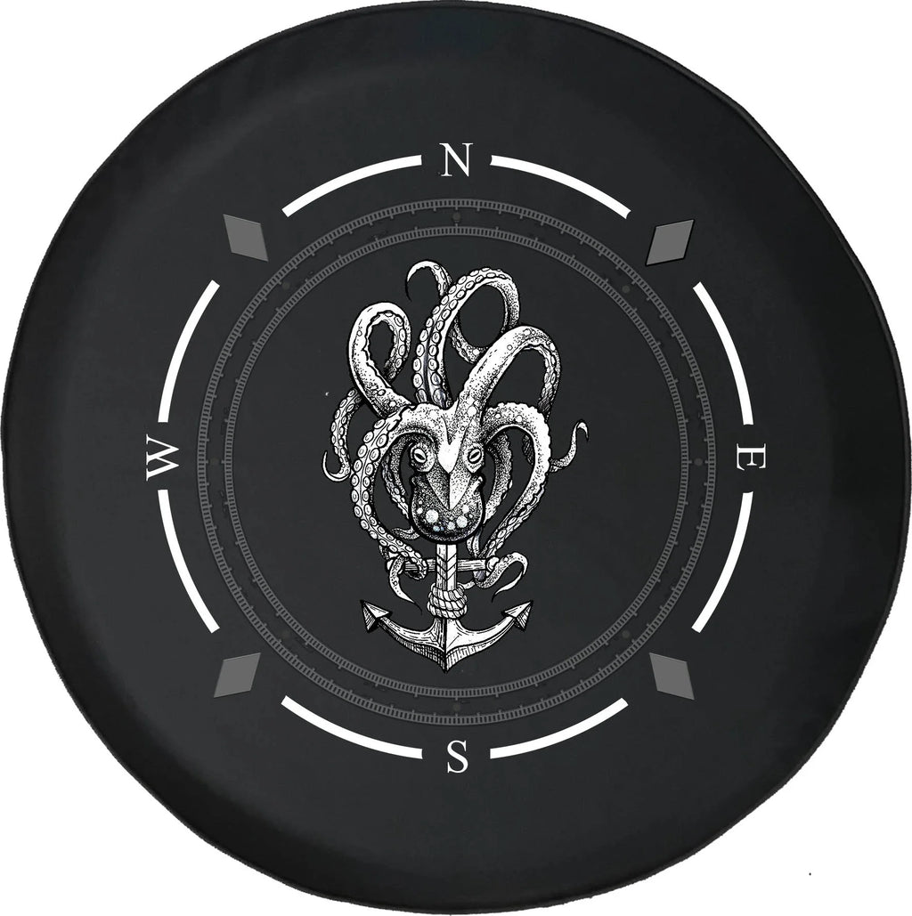 Spare Tire Cover Compass Octopus Nautical Ship Anchor Wheel Covers W606002