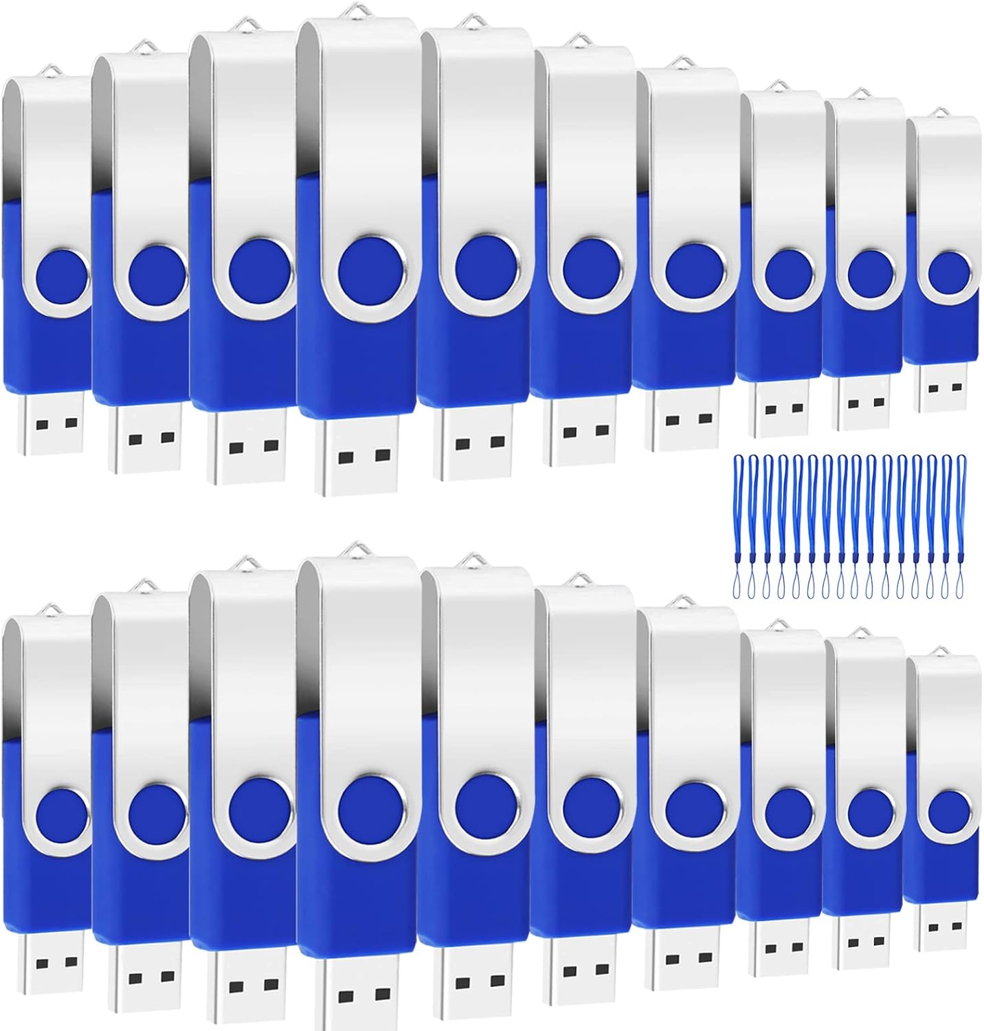 50 Pack USB 2.0 Metal Swivel Flash Drives with LED Indicator O9908