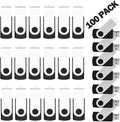 50 Pack 4GB USB 2.0 Swivel Flash Drives, Black B240