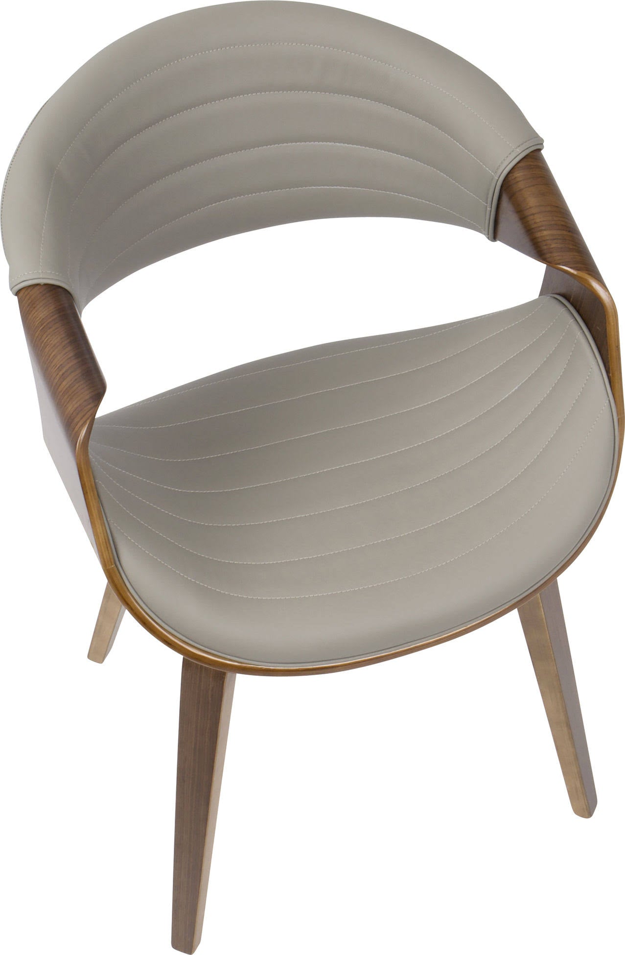 Walnut Wood and Grey PU Dining Chair X2727