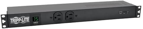 Metered PDU, 15A, 13 Outlets, 120V, 15 ft. Cord, 1U Rack-Mount Power R52226
