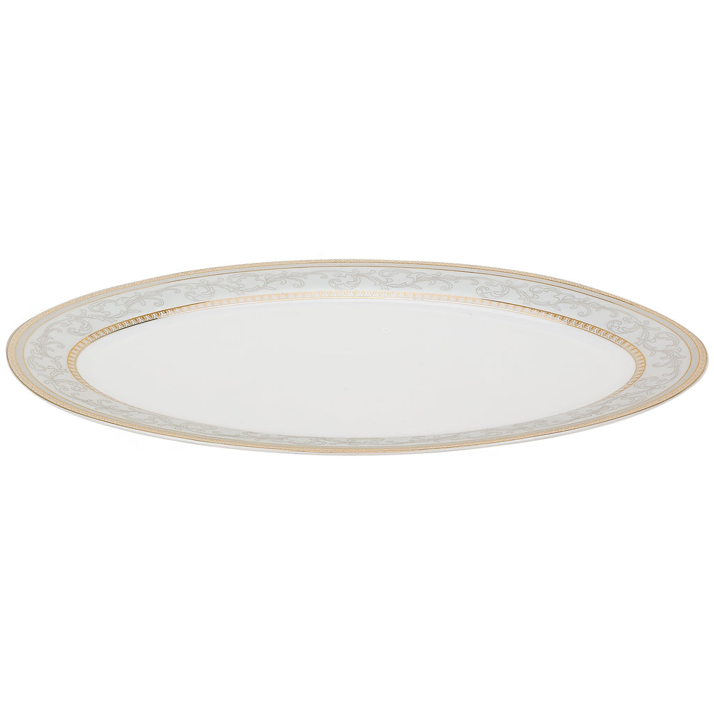 57-piece Porcelain Dinnerware Set with Gold Accent M4014