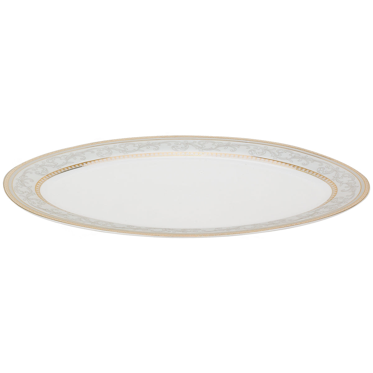 57-piece Porcelain Dinnerware Set with Gold Accent M4014