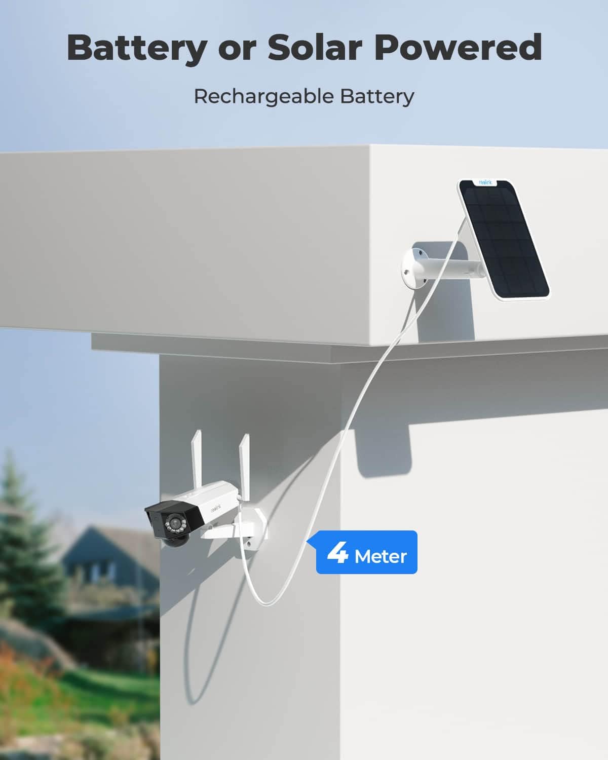2K Security Battery Camera Outdoor Wireless Solar with Dual Lens N10417
