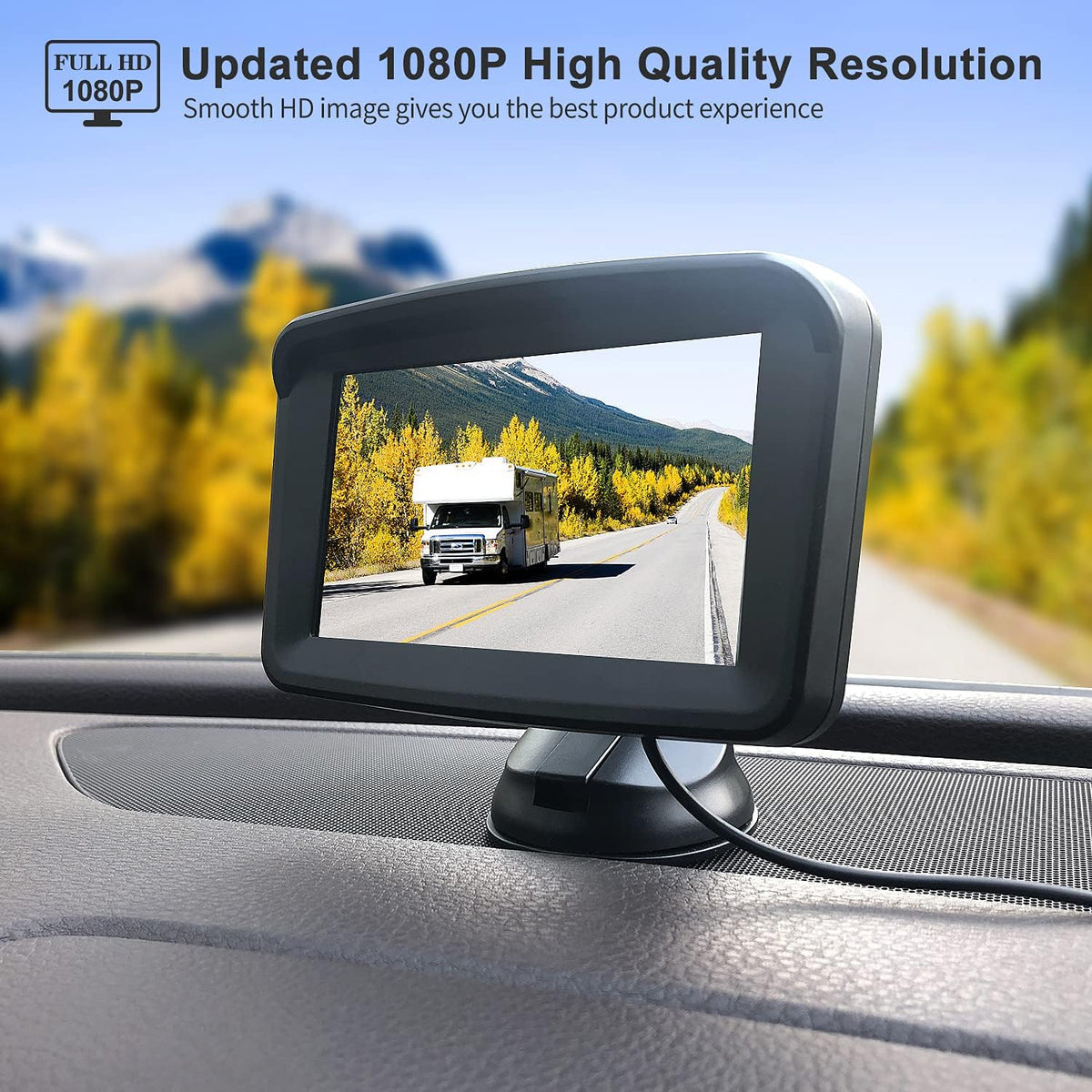 5 Monitor with 1080P Backup Camera, License Plate 149° Rear View Kits, IP69 Waterproof G154907