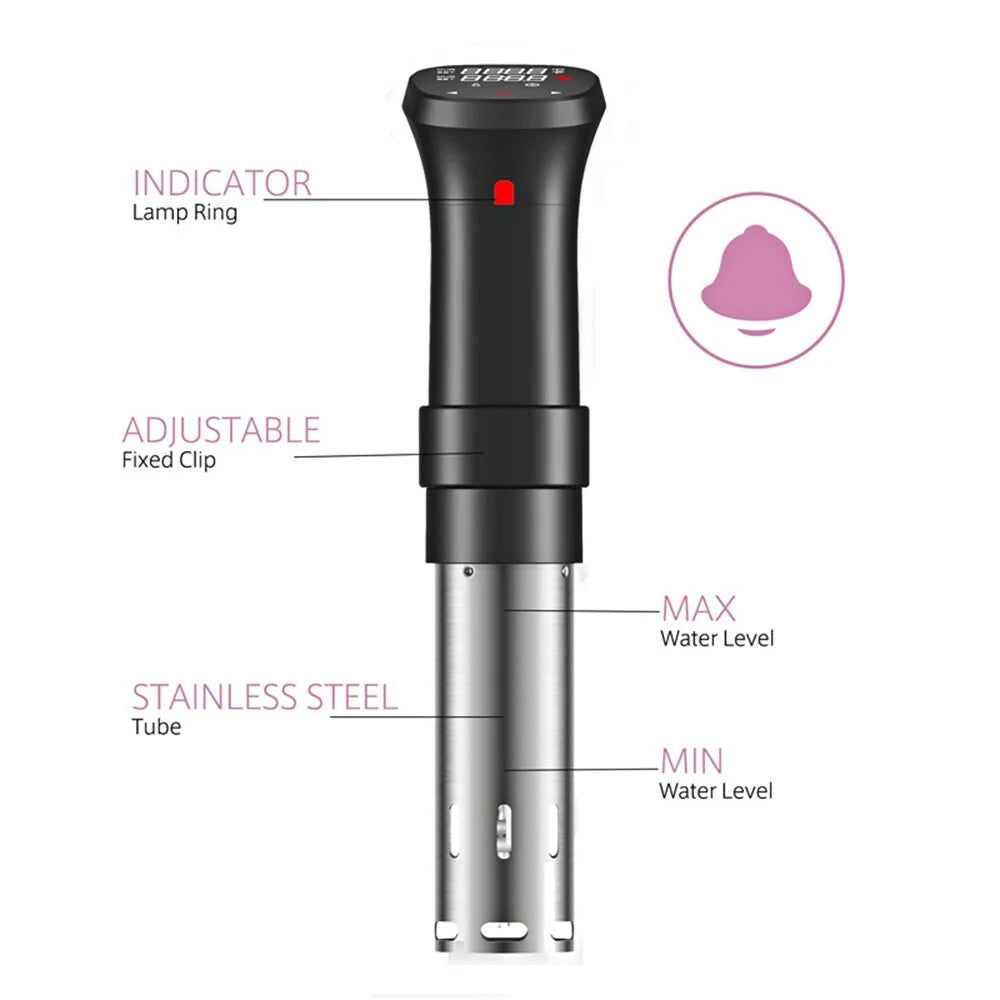 1100W Sous Vide Cooker Waterproof With Temperature Time Control Display G565094