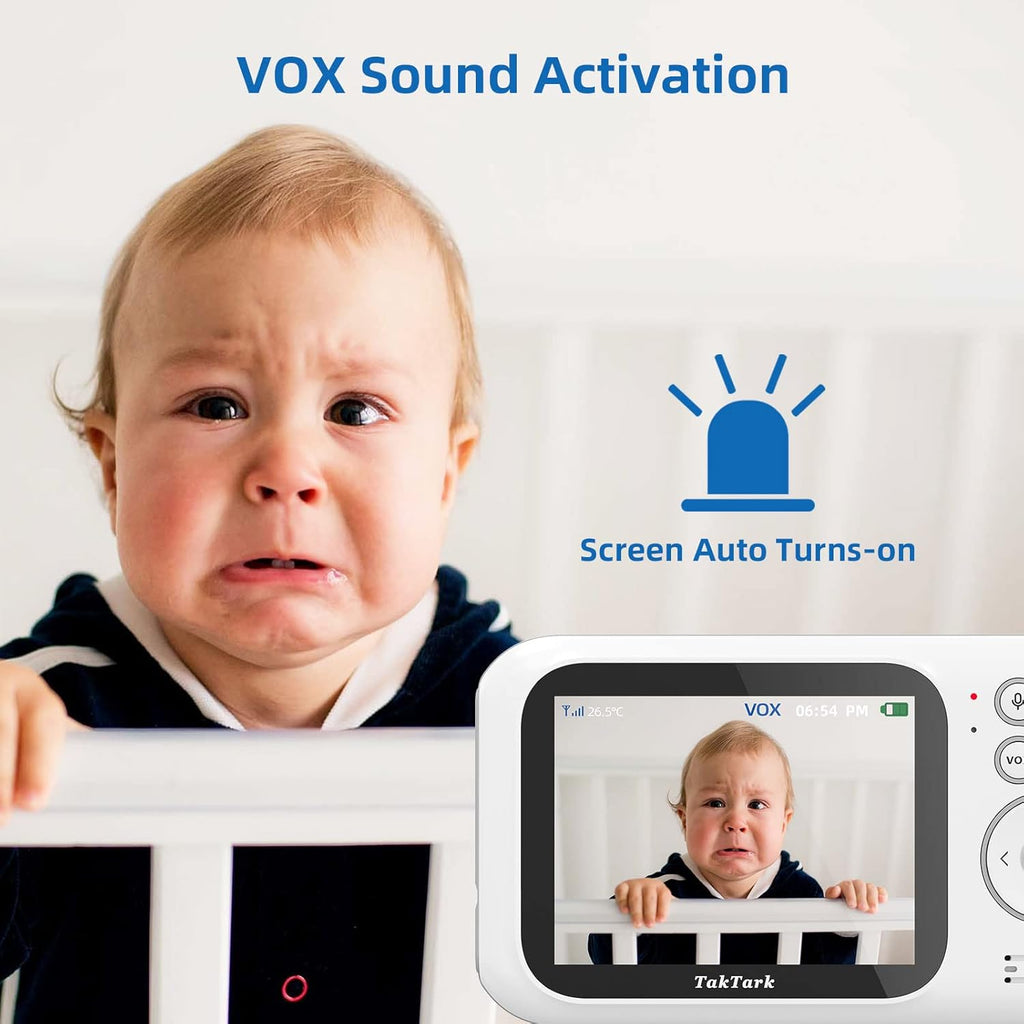 Baby Monitor with Camera and Audio, Infrared Night Vision, Digital Zoom F836432