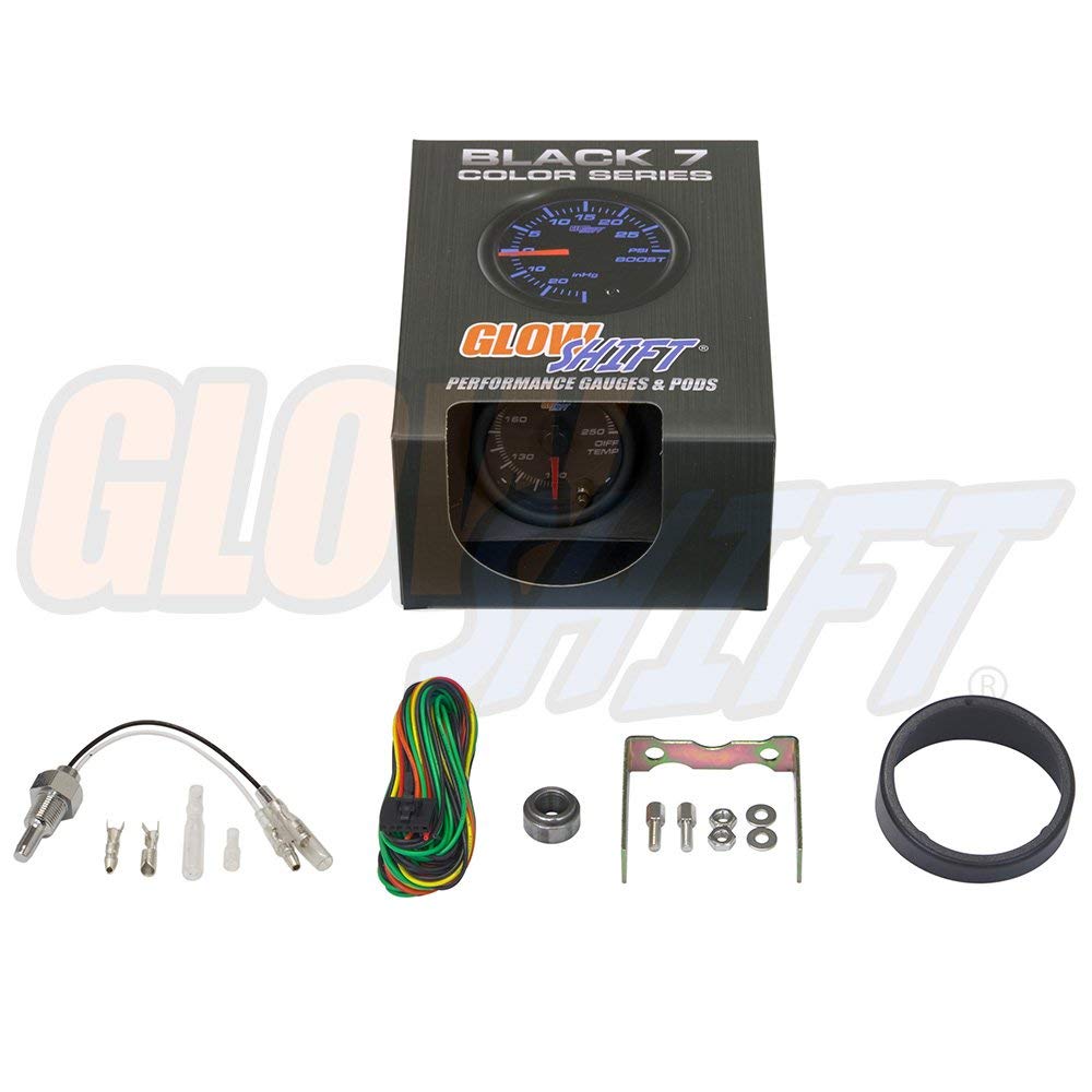 Black 7 Color 250 F Rear Differential Temperature Gauge Kit 2-1/16" 52mm Pack of 2 D9111