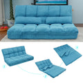 Blue Double Chaise Lounge Sofa with Two Pillows J101