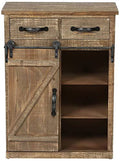 Rustic Wood Sliding Barn Door Console Cabinet D710