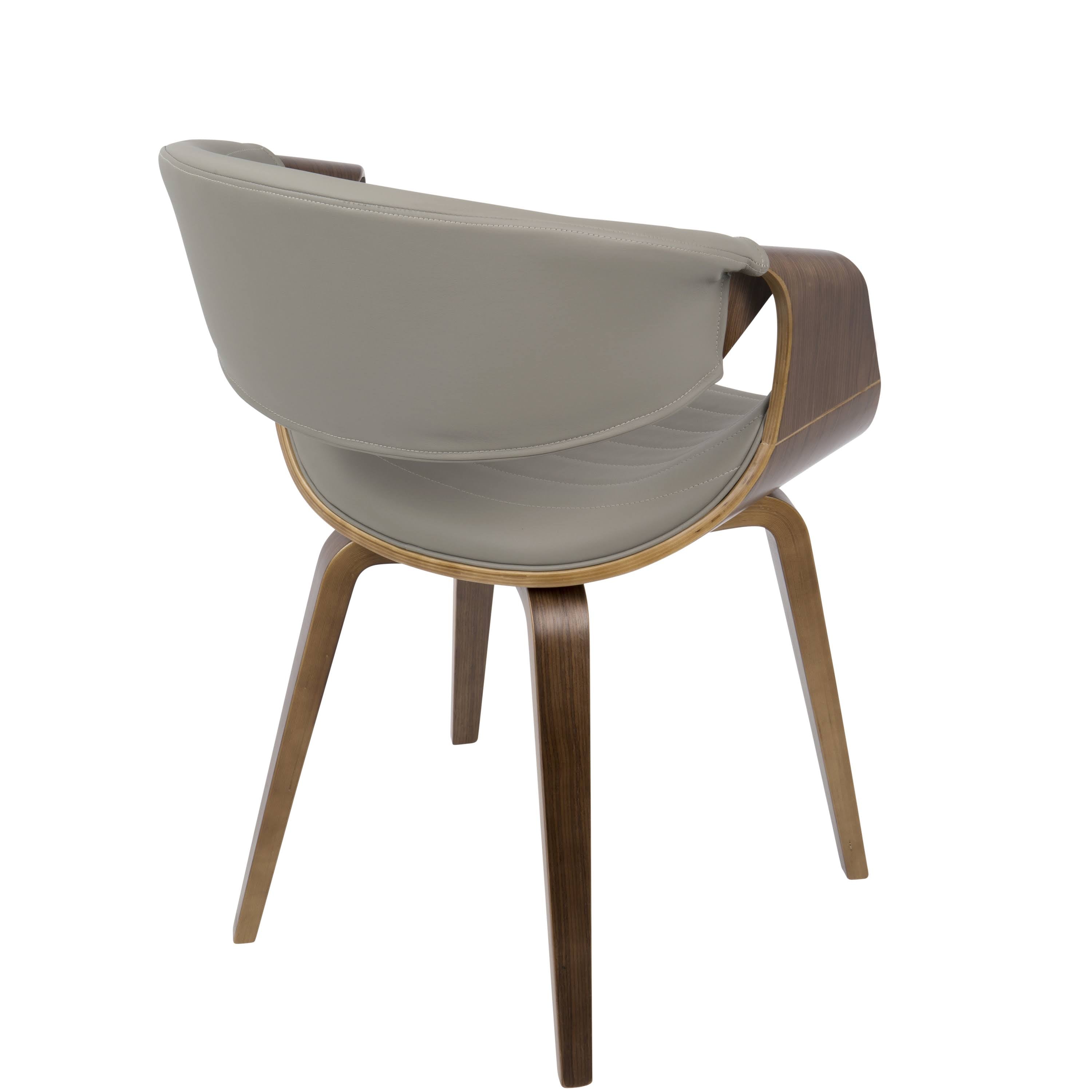 Walnut Wood and Grey PU Dining Chair X2727