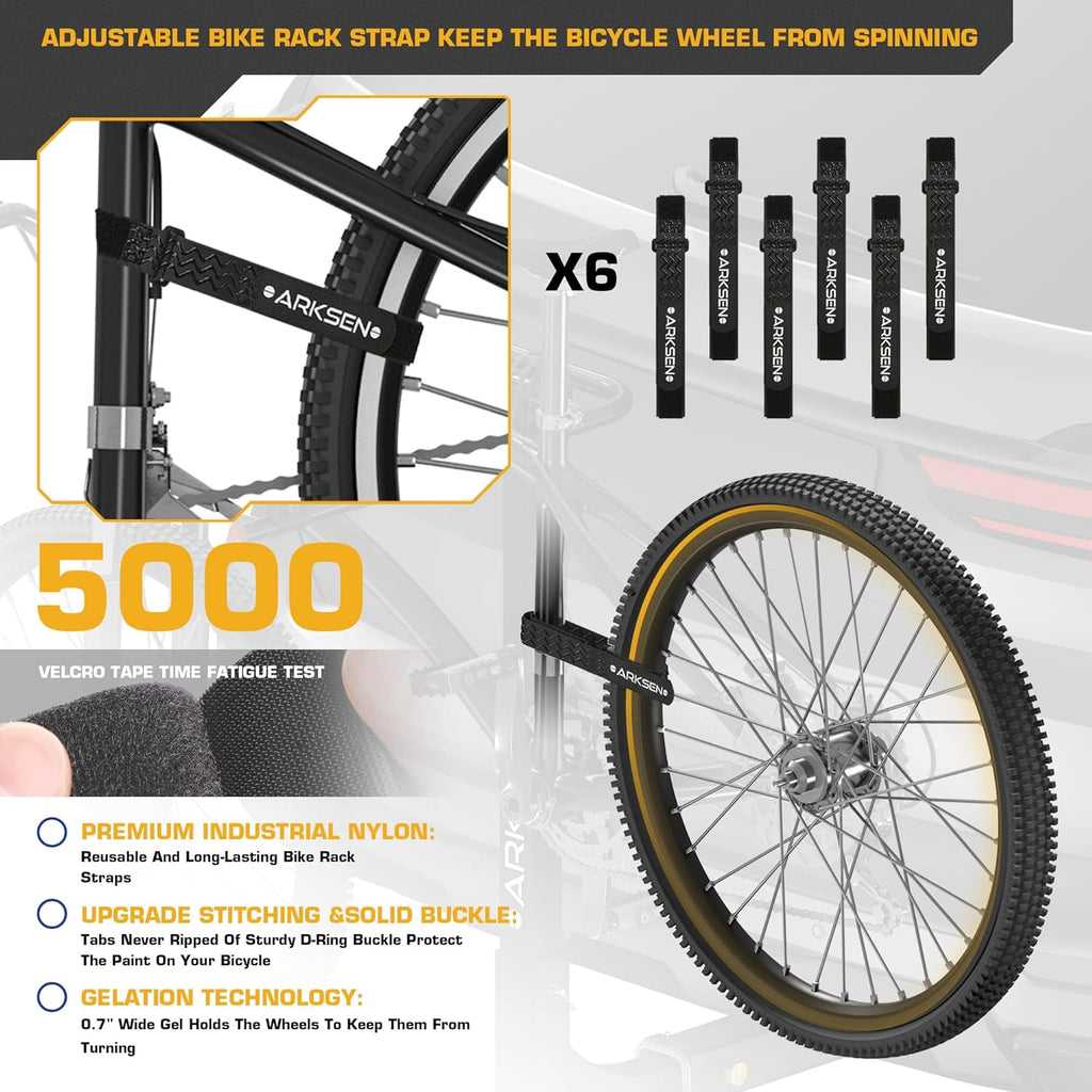 3 Bike Rack, Heavy Duty Rear Hitch Mount Bicycle Carrier with 2 Receiver P861