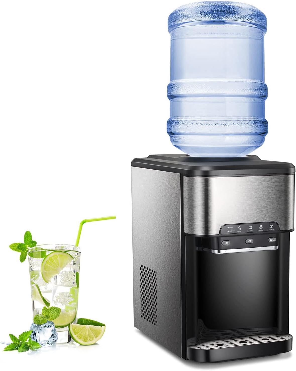 3 in 1 Top Loading Water Cooler Dispenser with Ice Maker N847330