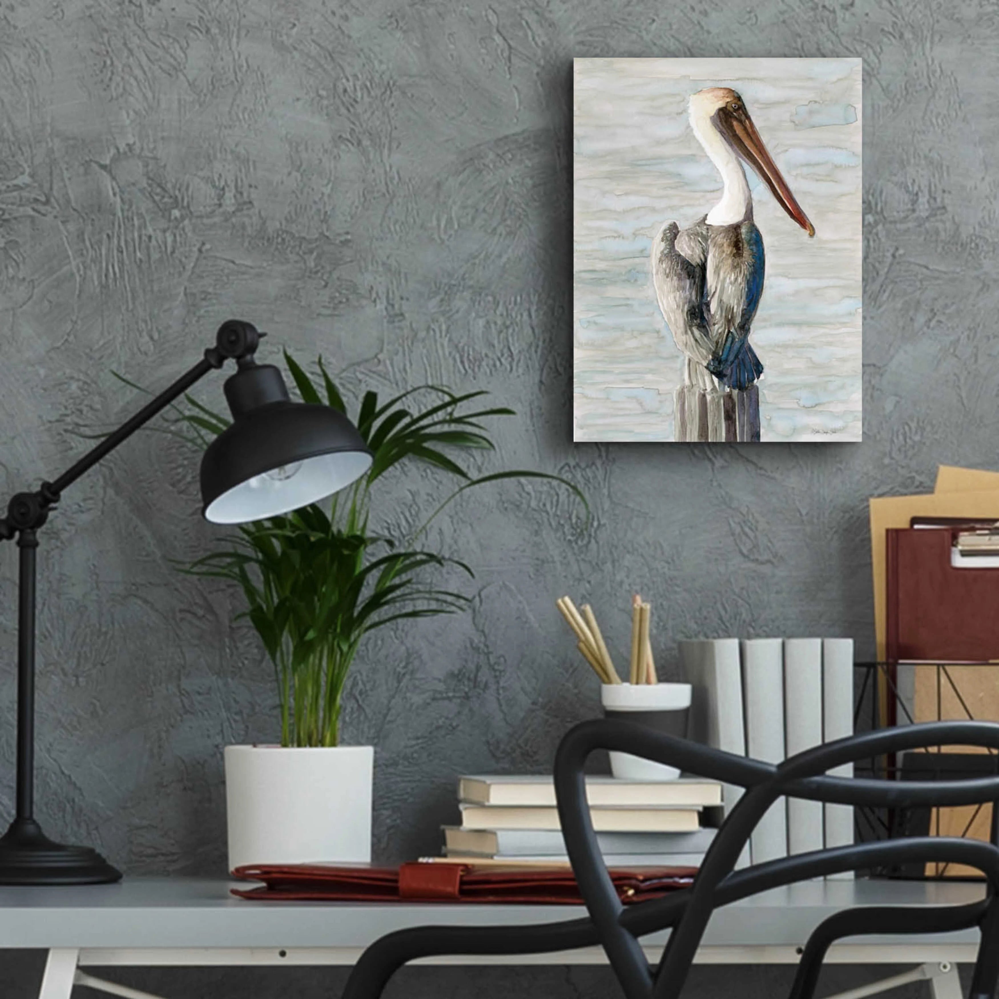 Brown Pelican Acrylic Glass Wall Art, 12"x16" F3325