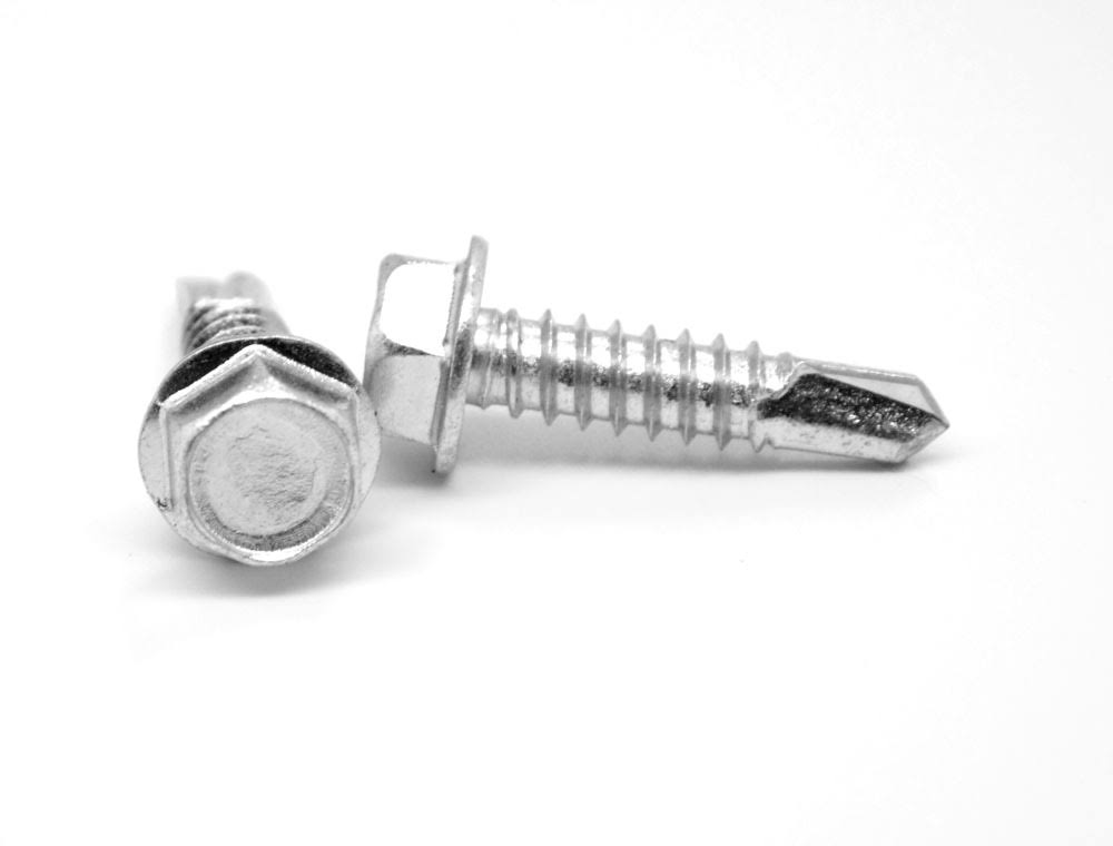 Self Drilling Screw Hex Washer Head Low Carbon Steel Zinc Plated W29390