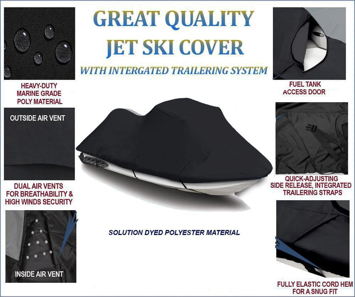 Black Jet Ski PWC Cover 2 Seater S64698