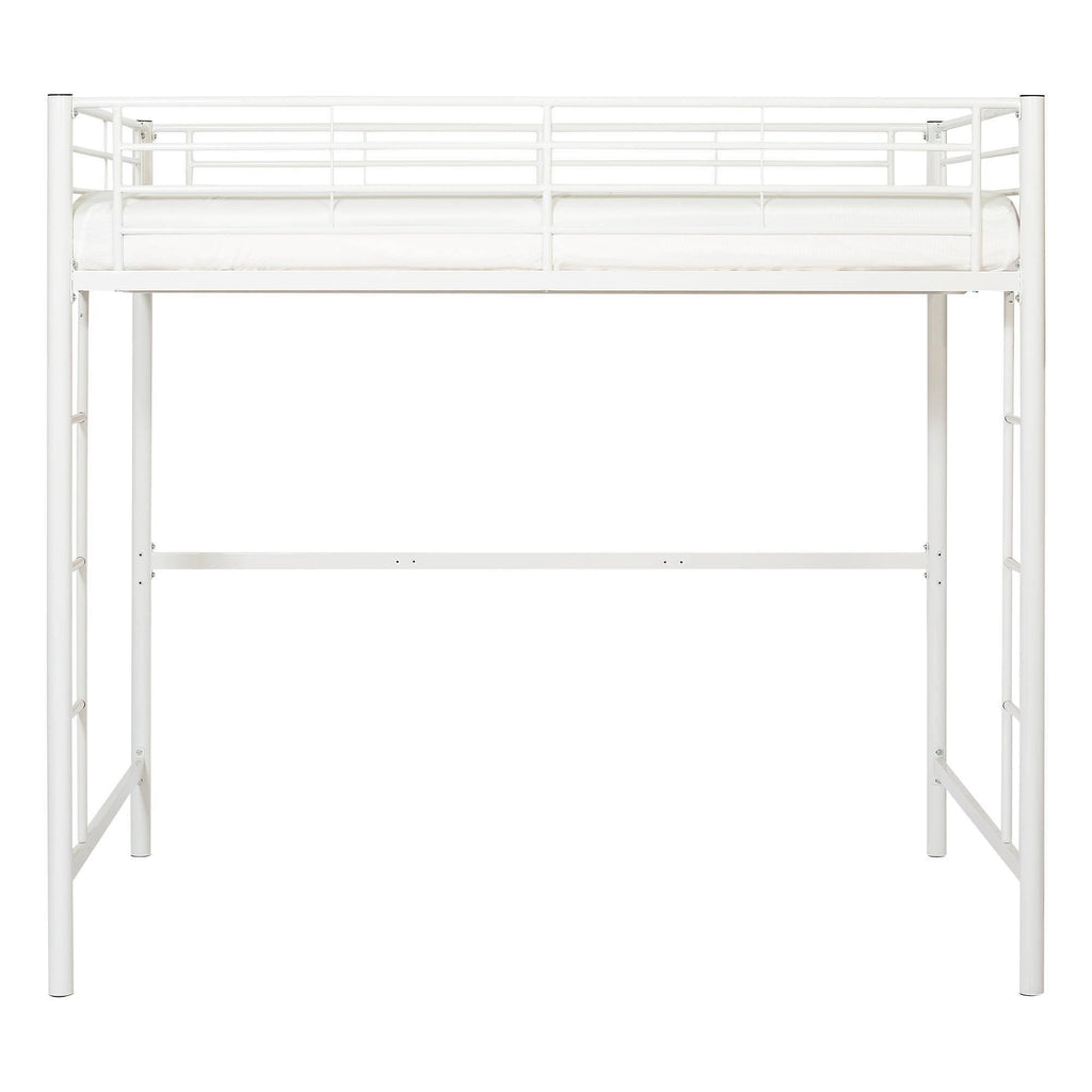White Metal Loft Bed H3057