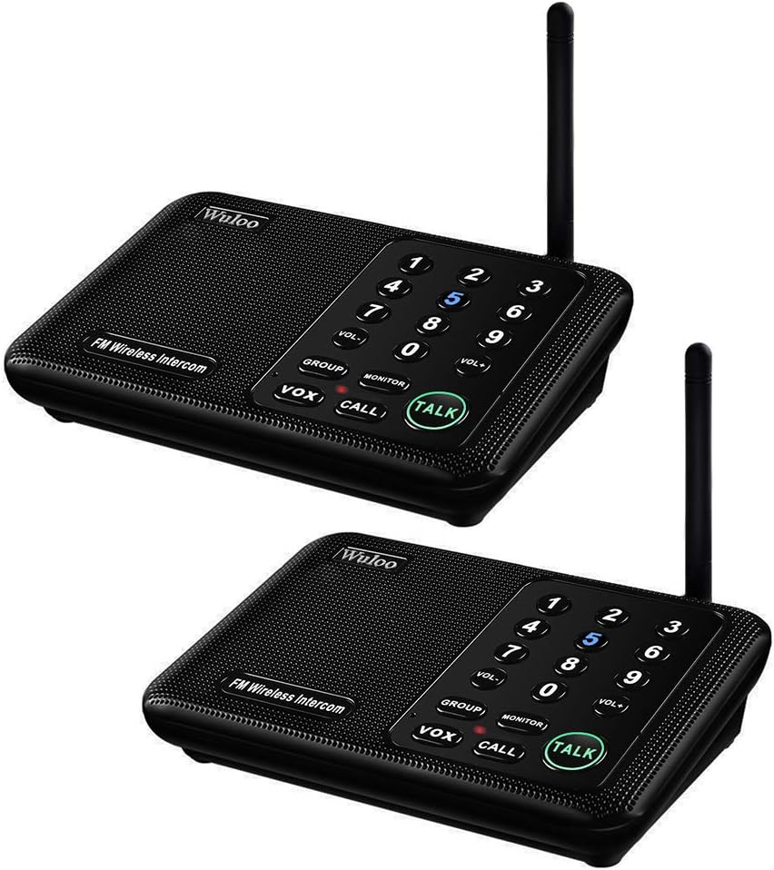 Wireless Intercom System, 2 Packs, Black X252004