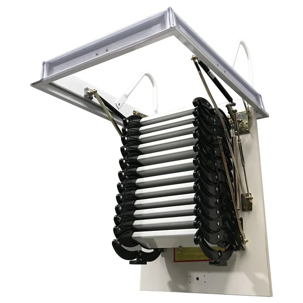 Black-White Attic Ceiling Folding Ladder Stairs M901403