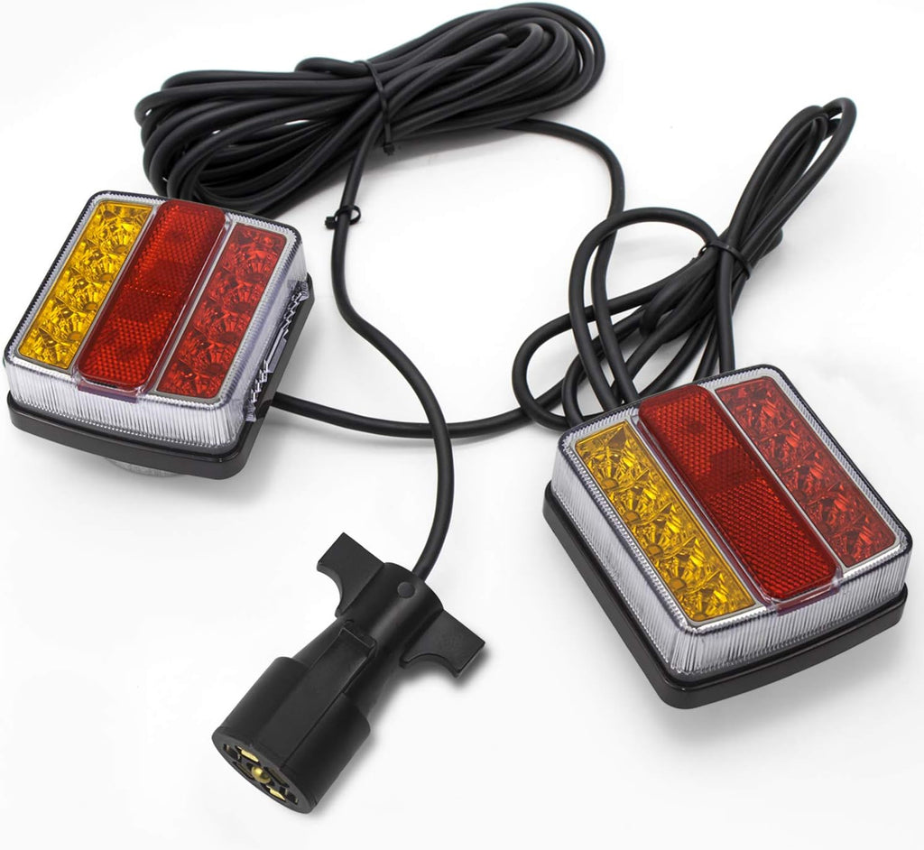 Magnetic LED Trailer Towing Light Kit, 24ft Cable with 7 pin plug, IP68 Waterproof L716079