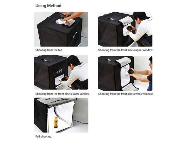 Portable Photo Studio Box with Triple LED Light Source L7964
