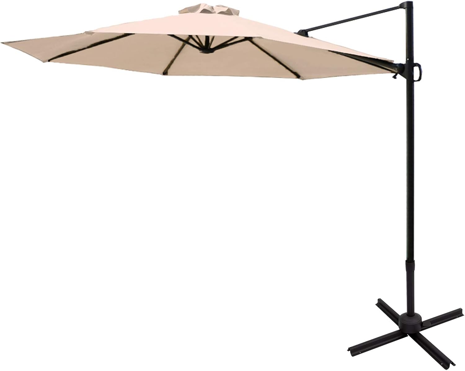 10 ft Cantilever Offset Outdoor Patio Umbrella with Base Stand I6881