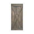 Weather Gray Solid Knotty Pine Wood Interior Sliding Barn Door Slab V822840