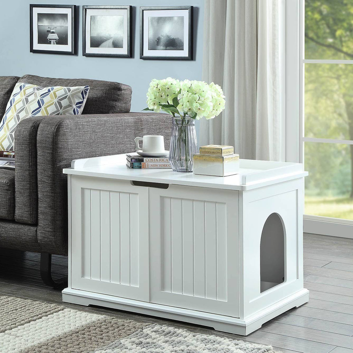 Cat Washroom Storage Bench, Litter Box Cover U9601