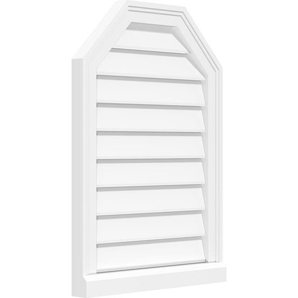 30x22W x 28x22H Octagonal Surface Mount PVC Gable Vent with Brickmoul G7199