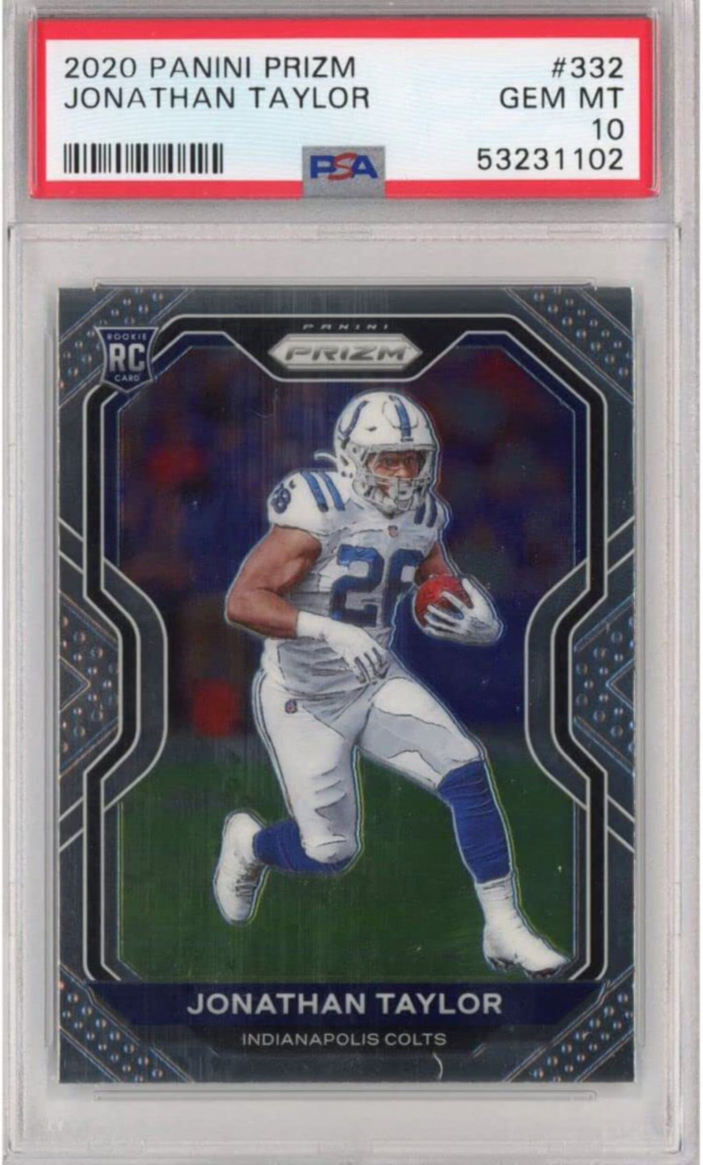 2020 Panini Prizm Jonathan Taylor Rookie RC Football Card PSA 10 D174